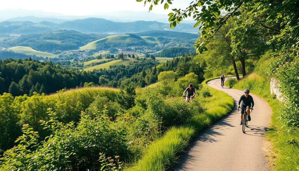 Aktivitäten im Freien: Wandern und Radfahren