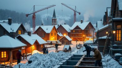 Bauprojekte in Gemeinden während der Wintermonate