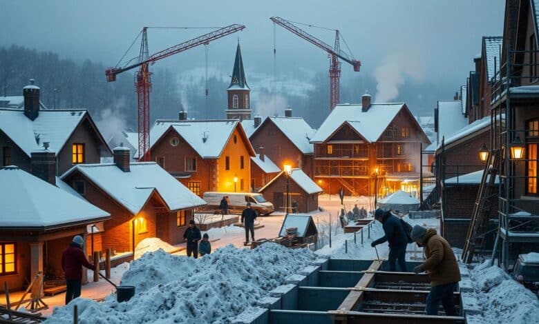 Bauprojekte in Gemeinden während der Wintermonate