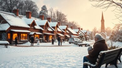 Dorfleben im Winter zwischen Gemütlichkeit und Alltagssorgen
