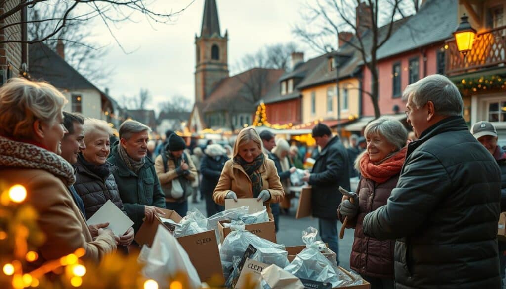 Ehrenamtliche bei der Eventorganisation im Dorf