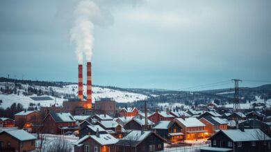 Energieversorgung und Verbrauch in Gemeinden im Winter