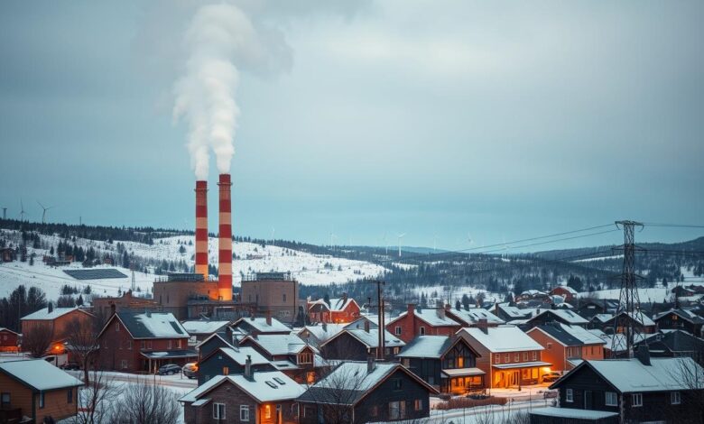 Energieversorgung und Verbrauch in Gemeinden im Winter