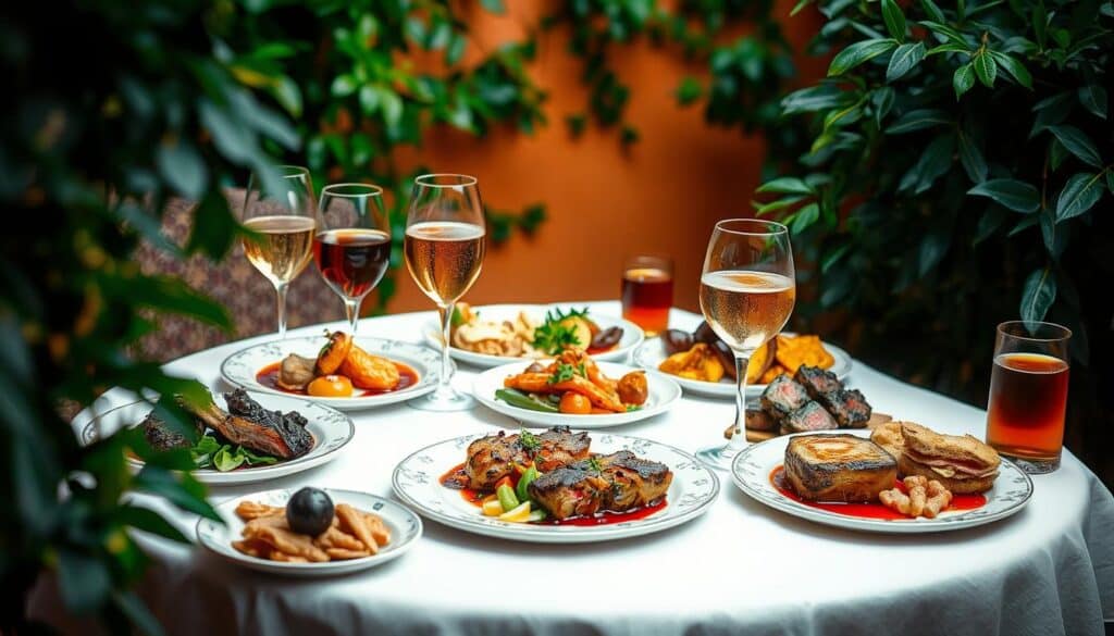 Genießen von Essen und Trinken