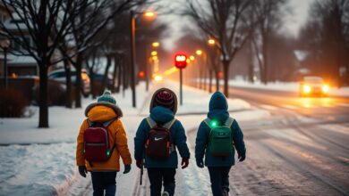 Sicherheit auf Schulwegen bei Schnee und Dunkelheit