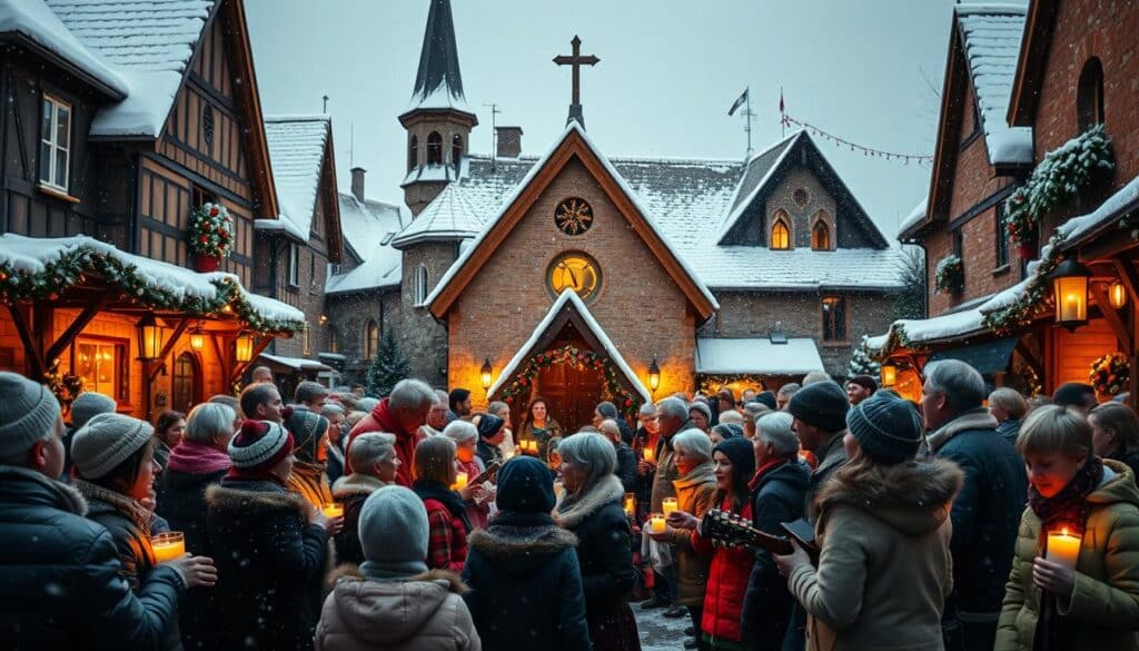 Weihnachtslieder in der Dorfgemeinschaft