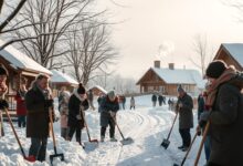 Wie Dörfer im Winter zusammenrücken