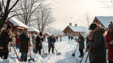 Wie Dörfer im Winter zusammenrücken