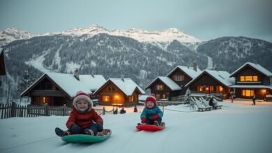 Wintersportmöglichkeiten in kleinen Gemeinden und Dörfern