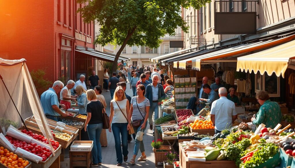 Wochenmarkt und lokale Wirtschaft